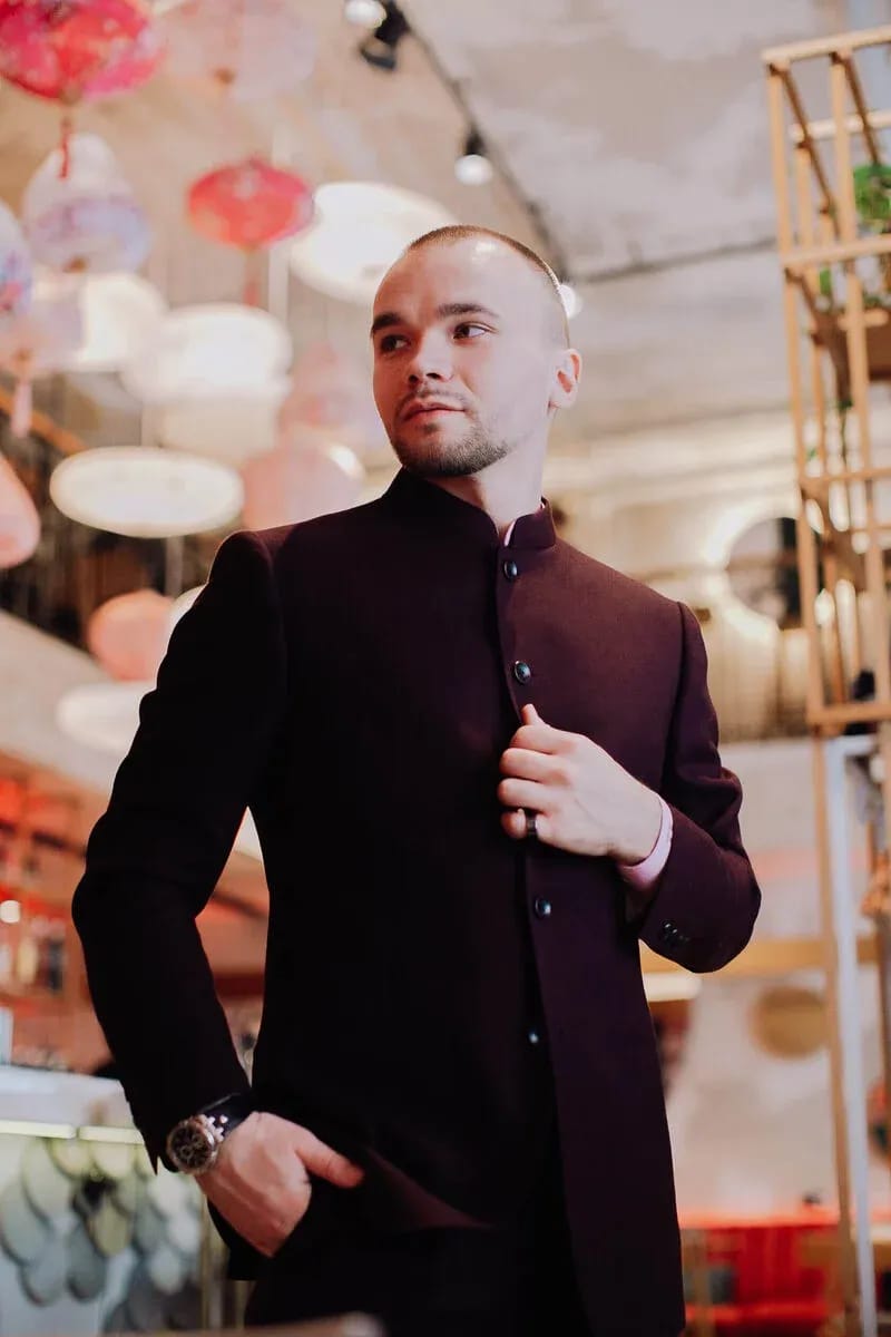 Бордовый френч для нашего клиента Алексея Зубакова