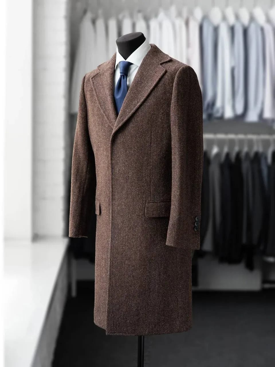 Пальто из&nbsp;Harris Tweed с&nbsp;рисунком «елочка»