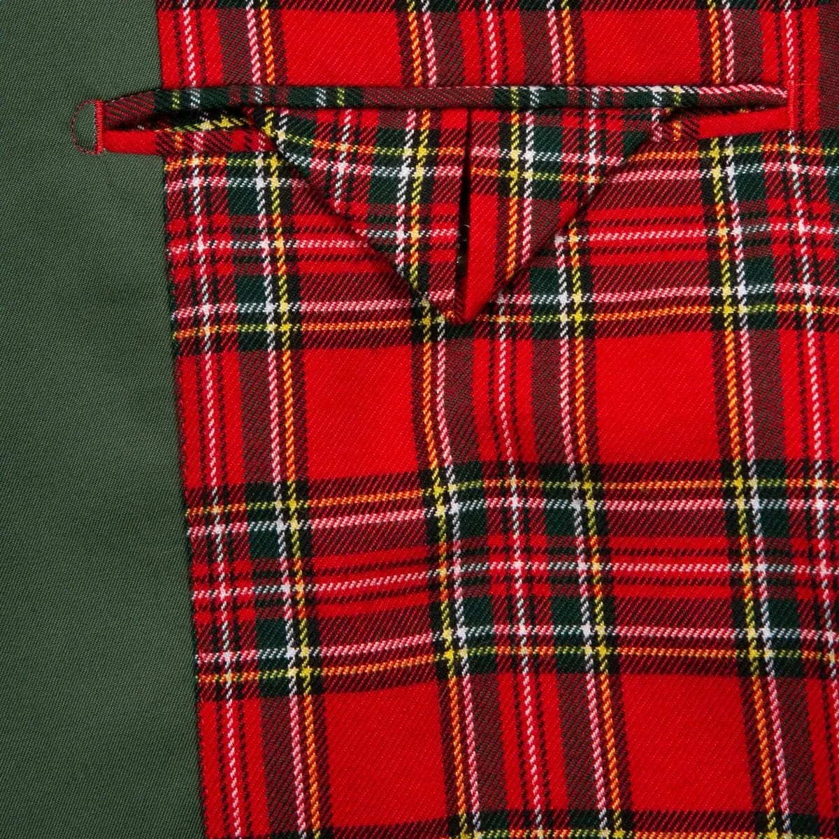 Клетчатая подкладка Fraser Tartan внутри куртки