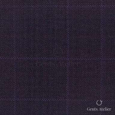 Костюмная ткань Marzoni 600 - 428 / 900 — Dark Brown / Фиолетовый, оконная клетка, 100% шерсть