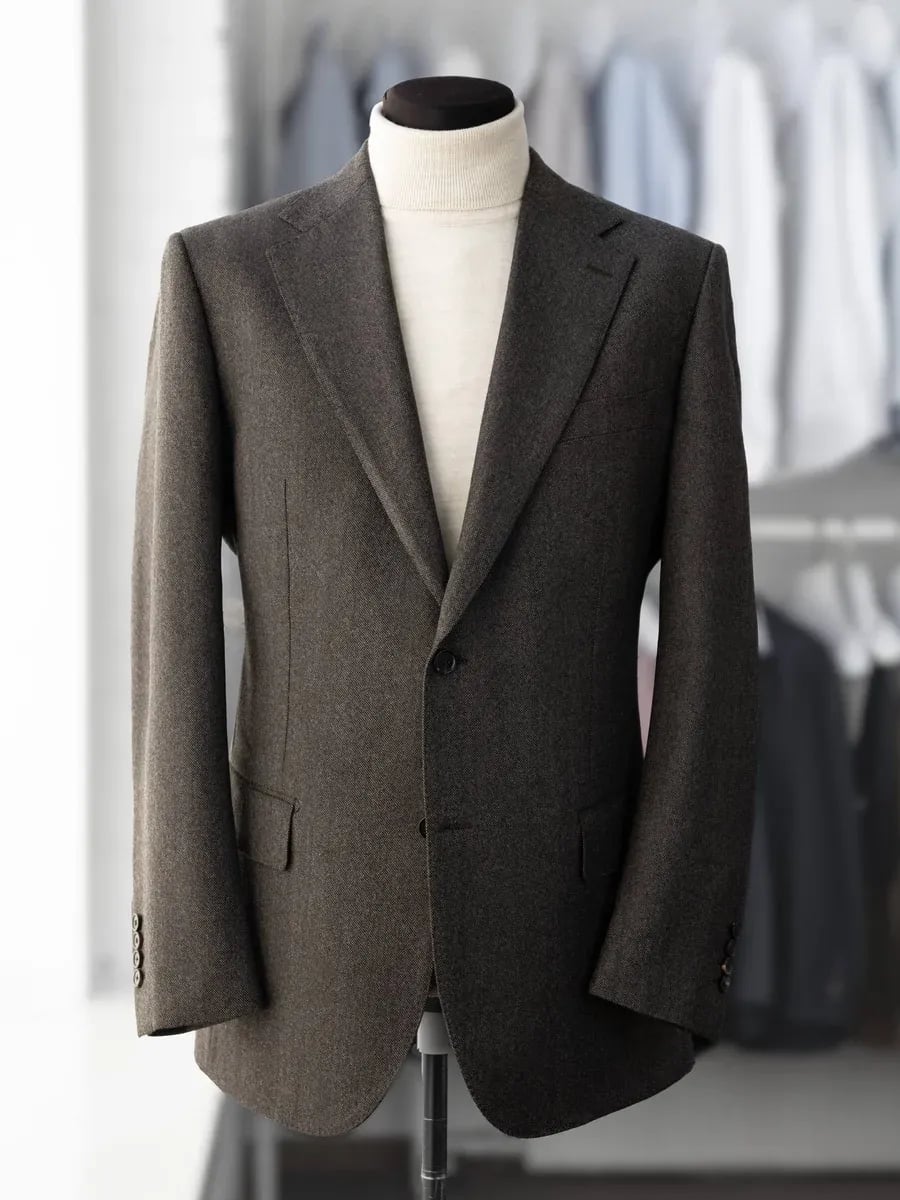 Коричневый пиджак из шерсти мериноса Barrington — пошив Gent's Atelier