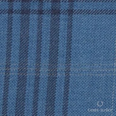 Костюм из Reda TTR3592 — голубой с клеткой, 100% Шерсть