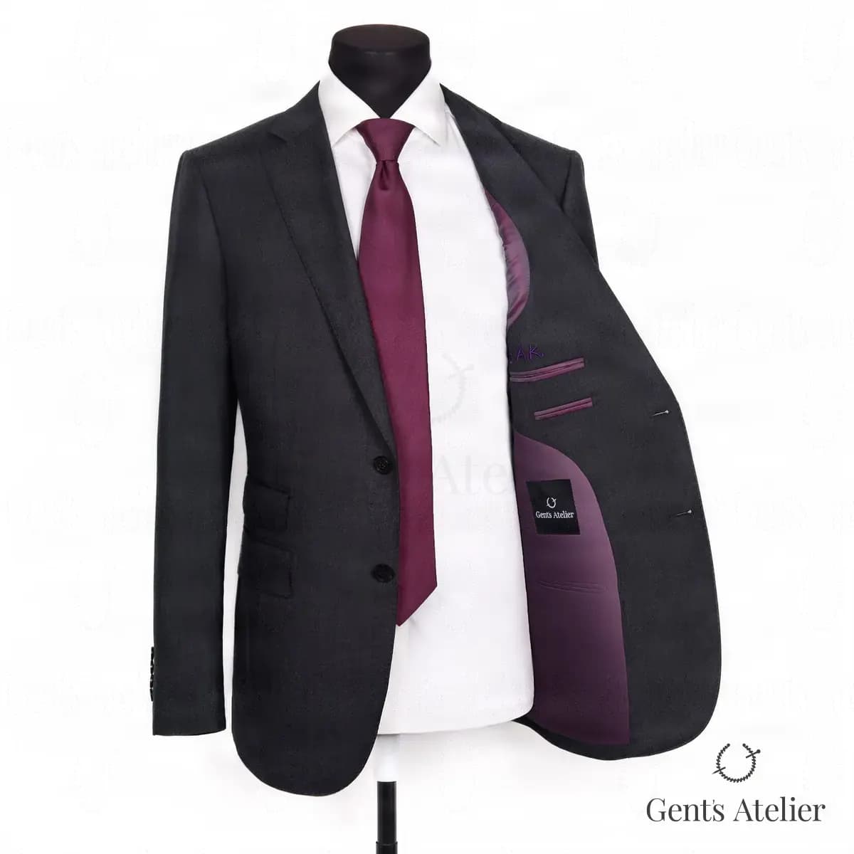 Черный костюм из шерсти Vitale Barberis Canonico