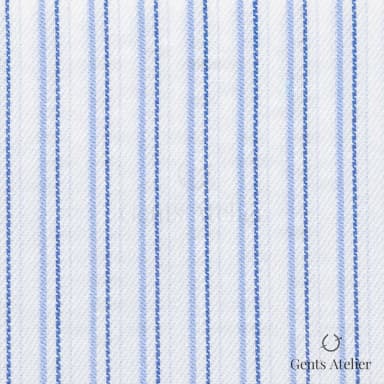 Сорочка из James Fabric 73246 004 — белый в тонкую сдвоенную синюю полоску, 100% Хлопок