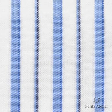 Сорочка из James Fabric 51174 010 — белый в синюю полоску, 70% Хлопок, 30% Лён