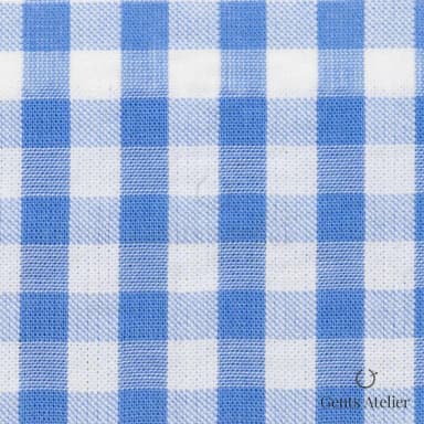 Сорочка из James Fabric 45161 002 — белый в синюю клетку (гингем), 100% Хлопок
