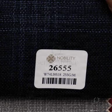 Костюм из Nobility 26555 — тёмно-синий меланж, 74% Шерсть 18% Шёлк 8% Лён