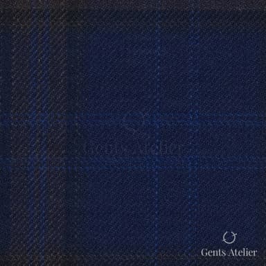 Костюм из Iniziare JX3763 — чёрно-синий с коричневым тартан, 72% Шерсть, 23% Полиэстер, 5% Лиоцелл