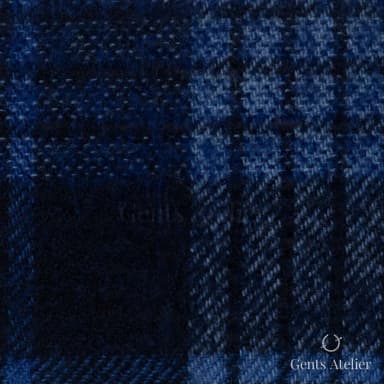 Костюмная ткань Marzoni 641 - 067 / 900 — Синий, клетка, 90% шерсть, 10% полиамид