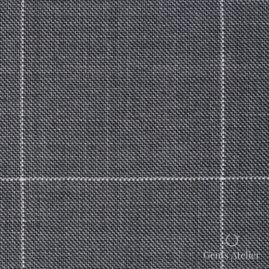 Костюмная ткань Marzoni 723 - 008 / 1200 — Серый / Белый, оконная клетка, 100% шерсть