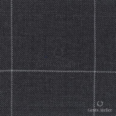 Костюмная ткань Marzoni 723 - 009 / 1200 — Серый / Белый, оконная клетка, 100% шерсть