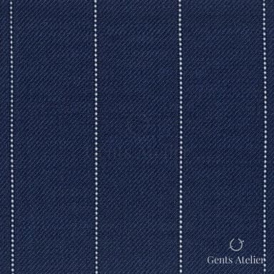 Костюмная ткань Marzoni 723 - 016 / 1200 — Синий / Белый, полоса, 100% шерсть