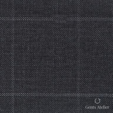 Костюмная ткань Marzoni 723 - 025 / 1200 — Антрацит, оконная клетка, 100% шерсть