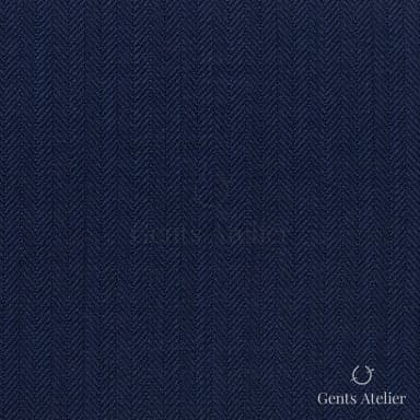 Костюмная ткань Marzoni 609 - 865 / 1000 — Тёмно-синий, ёлочка, 100% шерсть