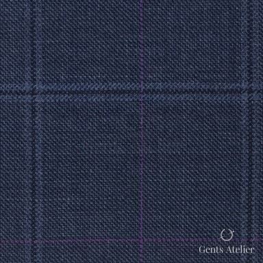 Костюмная ткань Marzoni 621 - 098 / 900 — Синий / Фиолетовый, оконная клетка, 100% шерсть