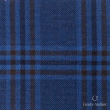 Костюмная ткань Marzoni 600 - 301 / 900 — Синий / Коричневый, клетка, 100% шерсть