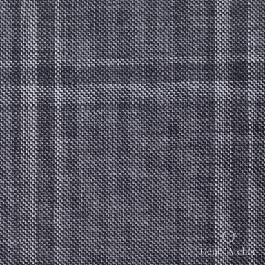 Костюмная ткань Marzoni 600 - 320 / 900 — Серый, оконная клетка, 100% шерсть