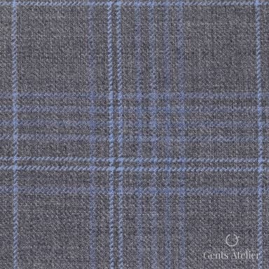 Костюмная ткань Marzoni 600 - 359 / 900 — Серый / Синий, оконная клетка, 100% шерсть