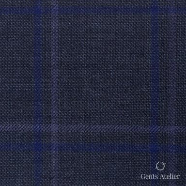 Костюмная ткань Marzoni 600 - 362 / 900 — Серый / Фиолетовый, оконная клетка, 100% шерсть