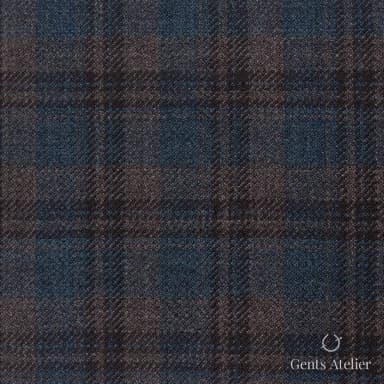 Костюмная ткань Marzoni 600 - 383 / 900 — Зелёный / Коричневый, оконная клетка, 100% шерсть
