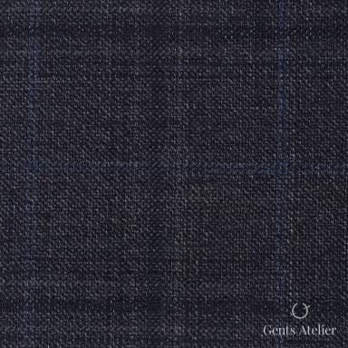 Костюмная ткань Marzoni 600 - 384 / 900 — Серый / Синий, оконная клетка, 100% шерсть