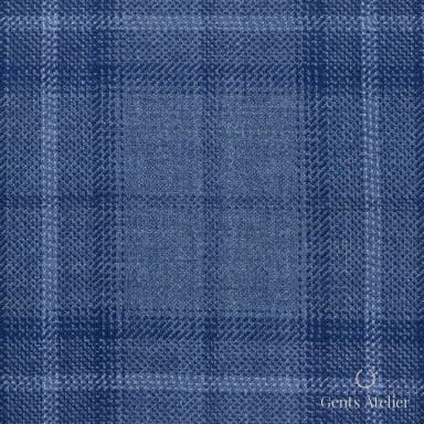 Костюмная ткань Marzoni 600 - 392 / 900 — Синий, оконная клетка, 100% шерсть