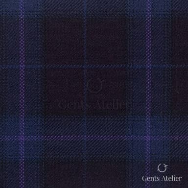 Костюмная ткань Marzoni 600 - 429 / 900 — Бордовый / Фиолетовый, оконная клетка, 100% шерсть