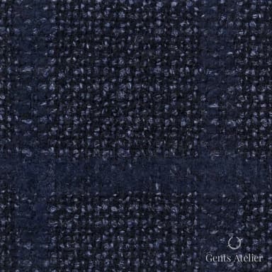 Костюмная ткань Marzoni 609 - 219 / 1500 — Тёмно-синий / Синий, клетка, 88% шерсть, 9% шёлк, 3% polymide