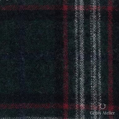 Костюмная ткань Marzoni 651 - 643 / 1200 — Зелёный / Красный, клетка, 100% шерсть