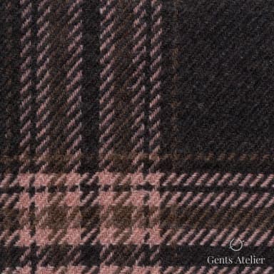 Костюмная ткань Marzoni 651 - 661 / 1200 — Коричневый, оконная клетка, 90% шерсть, 10% кашемир