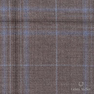 Костюмная ткань Marzoni 600 - 468 / 1000 — Коричневый / Голубой, виндоупейн, 100% шерсть