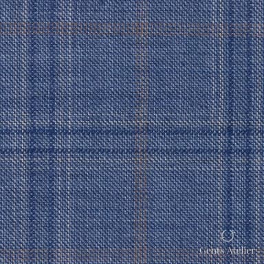 Костюмная ткань Marzoni 600 - 478 / 1000 — Светло-синий / Бежевый, виндоупейн, 100% шерсть