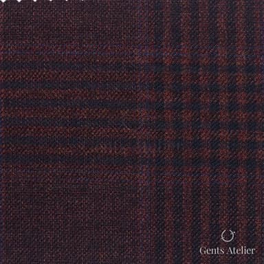 Костюмная ткань Marzoni 600 - 480 / 1000 — Бордовый / Тёмно-синий, виндоупейн, 100% шерсть