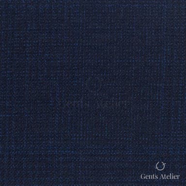Костюмная ткань Marzoni 609 - 414 / 1000 — Синий / Чёрный, в клетку, 100% шерсть