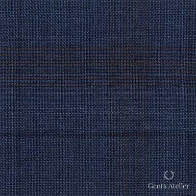 Костюмная ткань Marzoni 609 - 416 / 1000 — Синий / Бежевый, в клетку, 100% шерсть