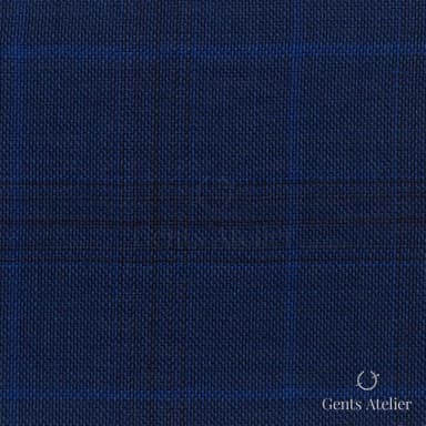 Костюмная ткань Marzoni 609 - 834 / 1000 — Синий, в клетку, 100% шерсть