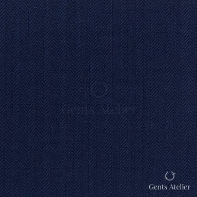 Костюмная ткань Marzoni 609 - 865 / 1000 — Тёмно-синий, ёлочка, 100% шерсть