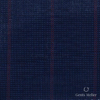 Костюмная ткань Marzoni 619 - 165 / 1000 — Синий / Красный, в полоску, 100% шерсть