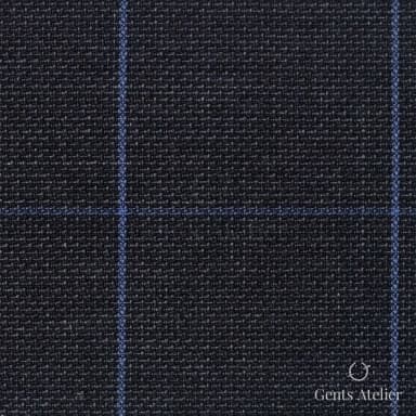 Костюмная ткань Marzoni 621 - 093 / 900 — Серый / Голубой, виндоупейн, 100% шерсть