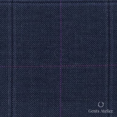 Костюмная ткань Marzoni 621 - 098 / 900 — Синий / Фиолетовый, виндоупейн, 100% шерсть
