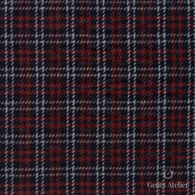 Костюмная ткань Marzoni 601 - 323 / 1200 — Красный / Белый, оконная клетка, 100% шерсть