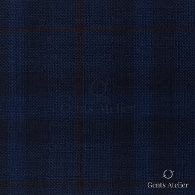 Костюмная ткань Marzoni 651 - 714 / 1200 — Синий / Коричневый, оконная клетка, 100% шерсть