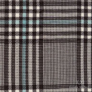 Костюмная ткань Marzoni 651 - 734 / 1200 — Коричневый / Зелёный, оконная клетка, 100% шерсть
