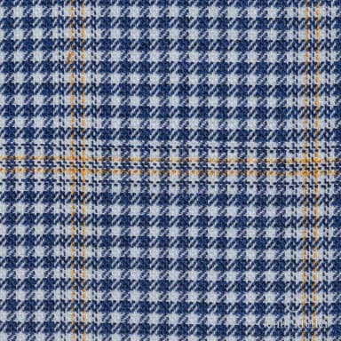 Костюмная ткань Marzoni 651 - 761 / 1200 — Тёмно-синий / Белый / Yellow, оконная клетка, 100% шерсть