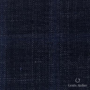Костюмная ткань Marzoni 655 - 510 / 1200 — Тёмно-синий, оконная клетка, 50% шерсть, 38% шёлк, 12% лён