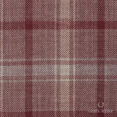 Костюмная ткань Marzoni 655 - 521 / 1200 — Бордовый, клетка, 100% шерсть