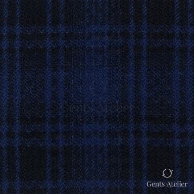 Костюмная ткань Marzoni 655 - 524 / 1200 — Синий / Чёрный, клетка, 100% шерсть