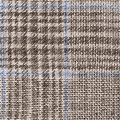 Костюмная ткань Marzoni 613 - 569 / 800 — Бежевый / Синий, гусиная лапка, 100% лён