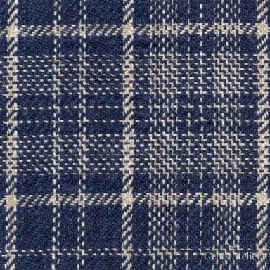 Костюмная ткань Marzoni 655 - 531 / 1200 — Тёмно-синий / Кремовый, оконная клетка, 100% шерсть