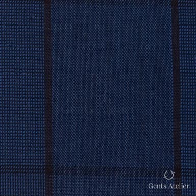 Костюмная ткань Marzoni 608 - 245 / 1500 — Синий, в клетку, 100% шерсть